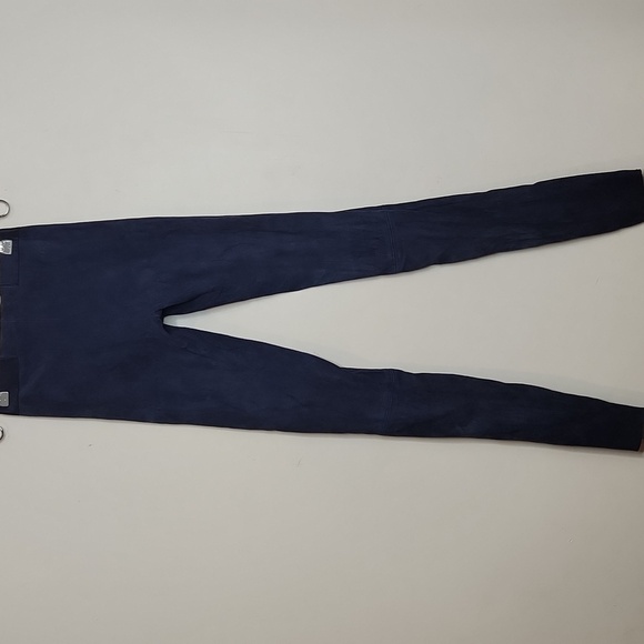 Alice+ Olivia Lambskin Blue Suede Zip Front Skinny Pants Size 00 Women - Picture 12 of 12
